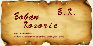 Boban Kosorić vizit kartica